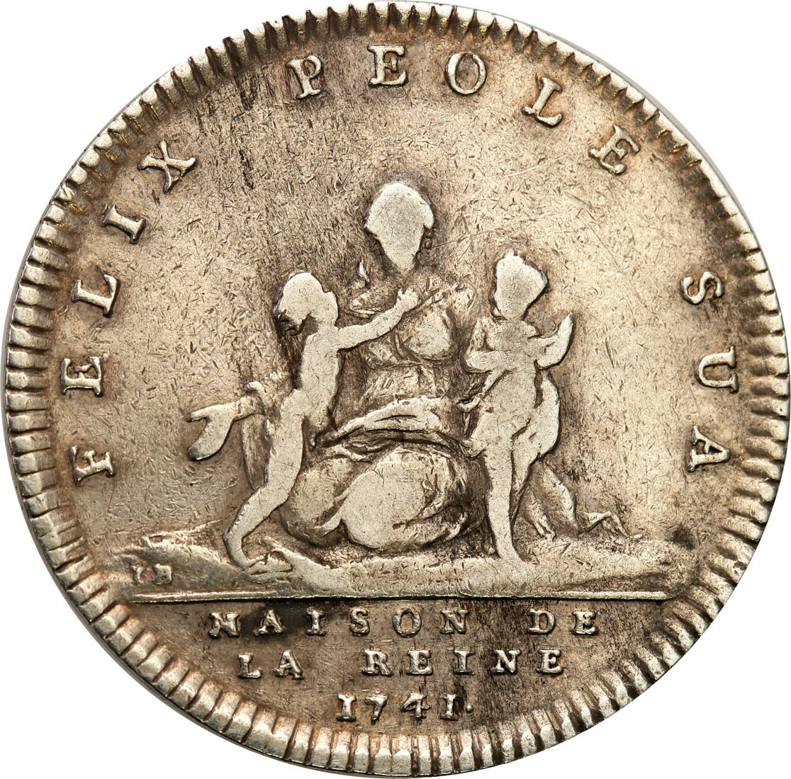 Polska, Francja. Maria Leszczyńska, królowa Francji. Medal 1741, srebro